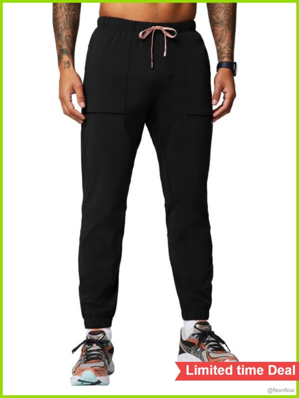 Men's Lightweight Quick-Dry Jogger Sweatpants with Zip Pockets UPF
